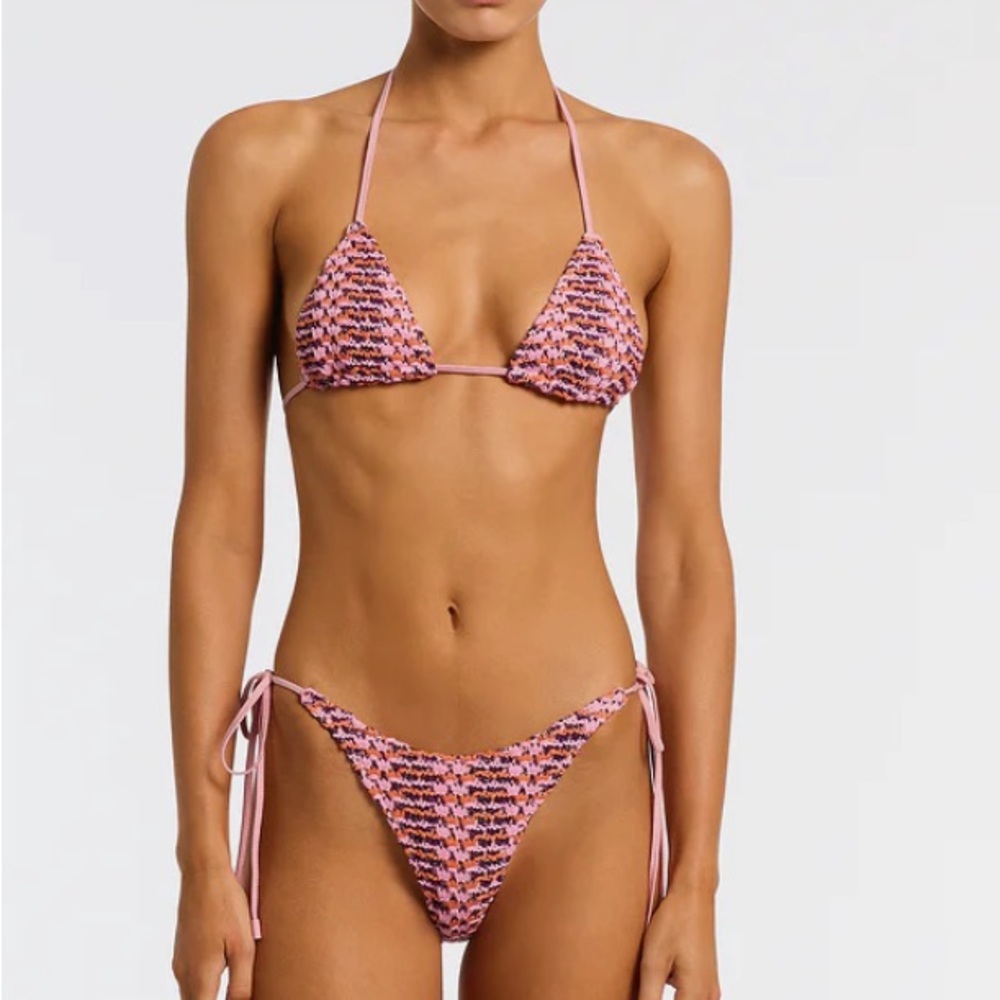 Triangl Swimwear - VINCA BLOSS PINK CROCHET TRIANGLE BIKINI SET
